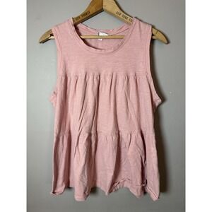 Time‎ and Tru pink tank top Tiered Size L(12-14)